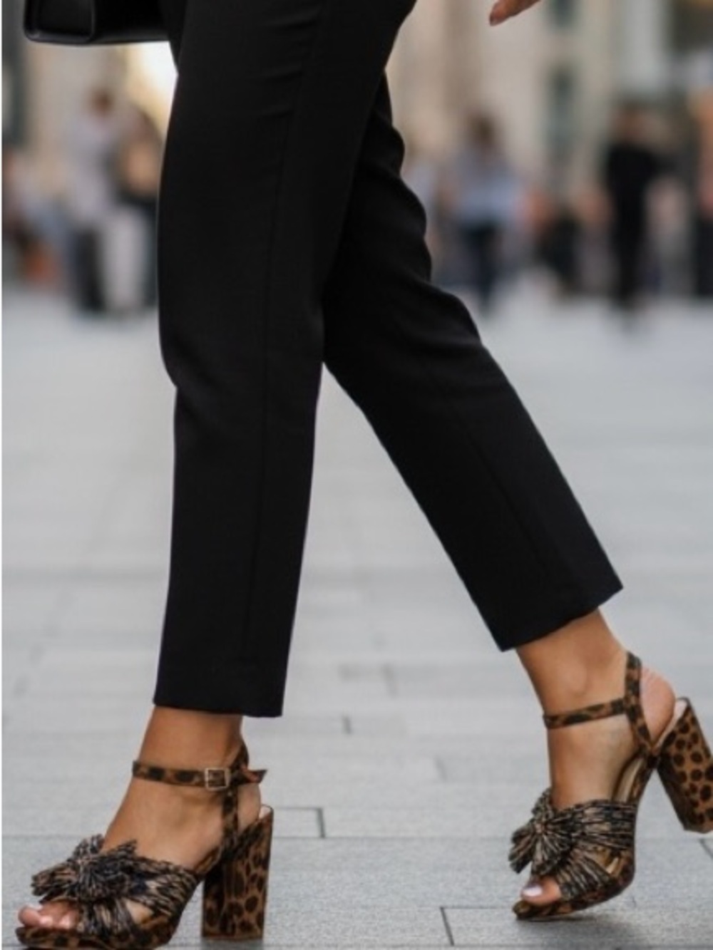 Leopard Print Bow Ankle-Strap Women shoes